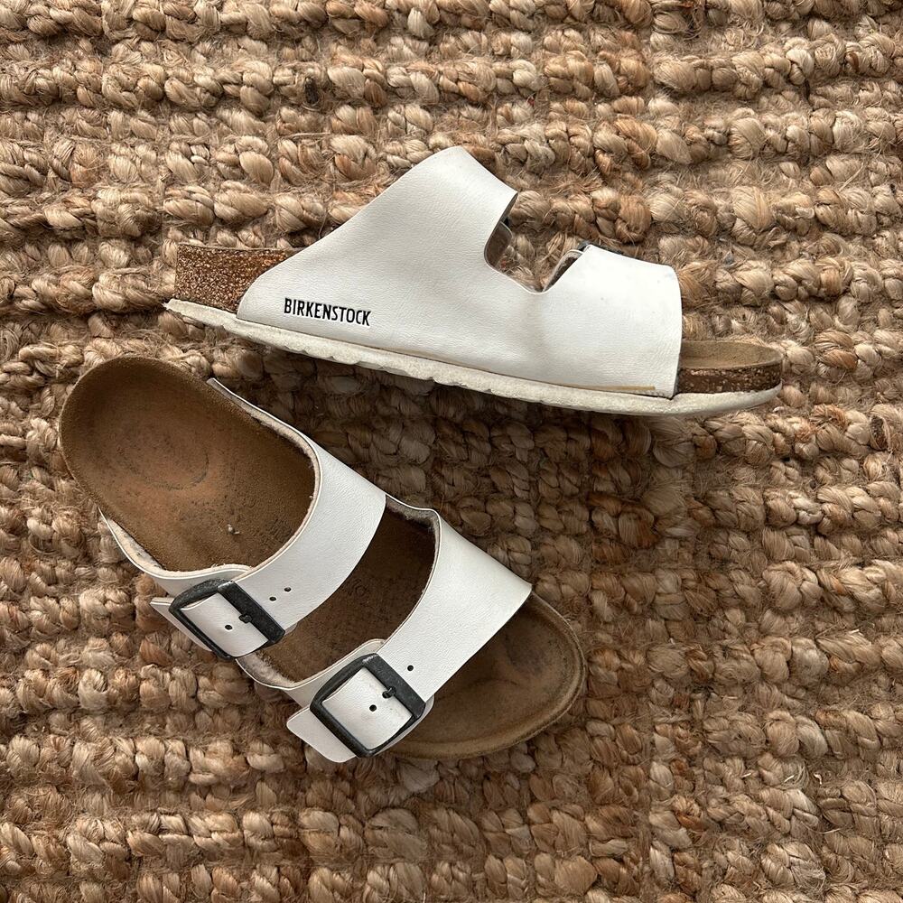 Birkenstock Arizona White Sandals Youth US 2–2.5 EU 33 Big Kids Double Strap